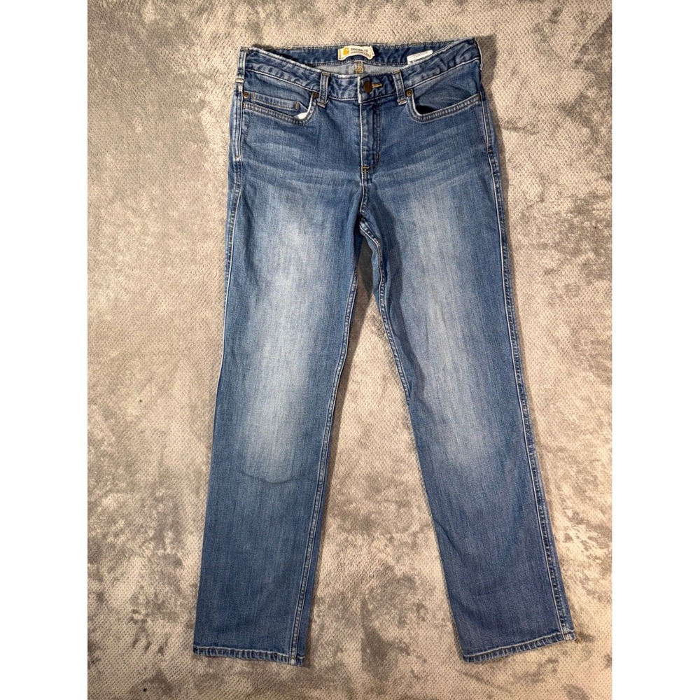 Carhartt Women's 8 Regular Original Fit Straight Leg Jeans Blue Denim 30 Inseam